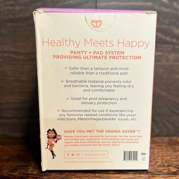 Femi Secrets Leakproof Pretty Panty in Leopard Print, Bikini, 7 Ct., Small. New! - Picture 6 of 10